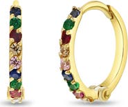 In Season Jewelry 14k Jeweled Cubic Zirconia Huggie Earrings