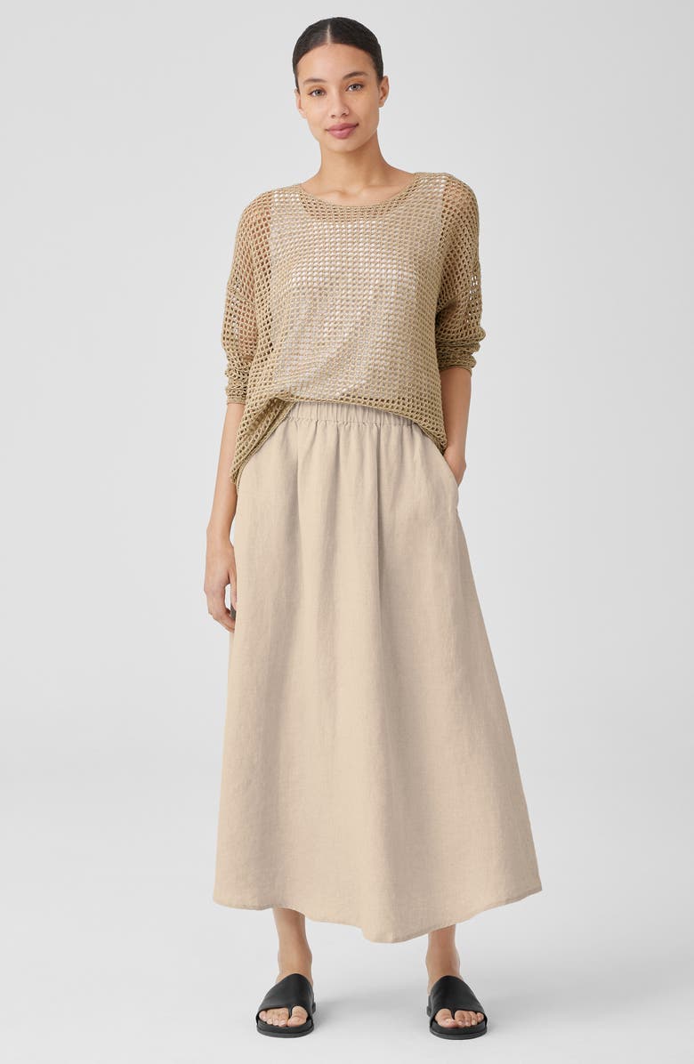 Eileen Fisher Open Stich Organic Linen Sweater, Alternate, color, 