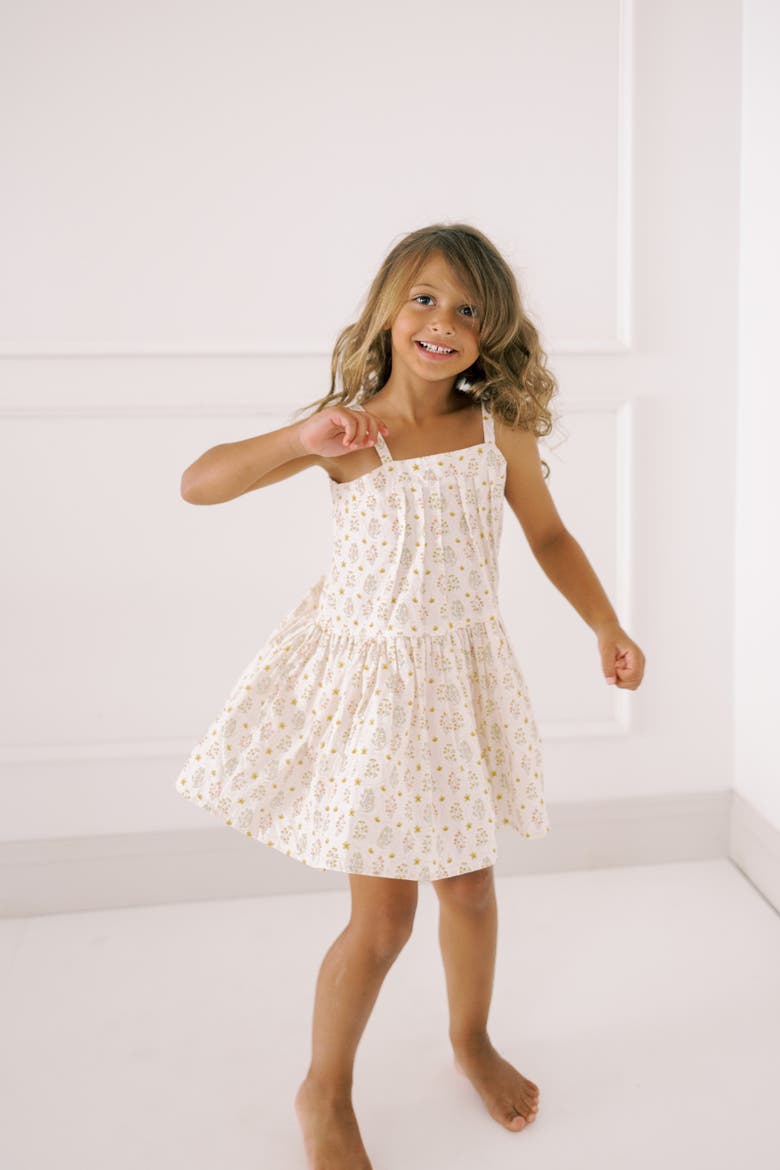 Hikari Golden Blossom Pintuck Dress, Alternate, color, Golden Blossom