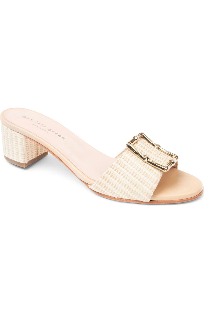 patricia green Riviera Bamboo Buckle Block Heel Slide Sandal, Main, color,