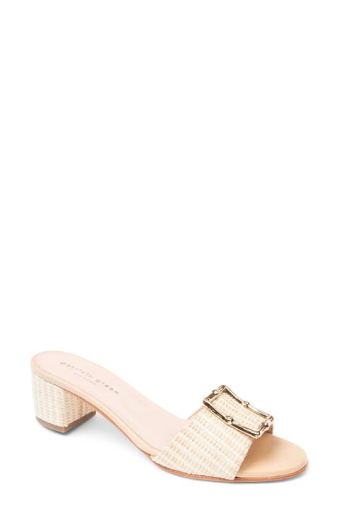 Riviera Bamboo Buckle Block Heel Slide Sandal (Women)