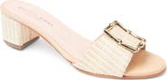 patricia green Riviera Bamboo Buckle Block Heel Slide Sandal