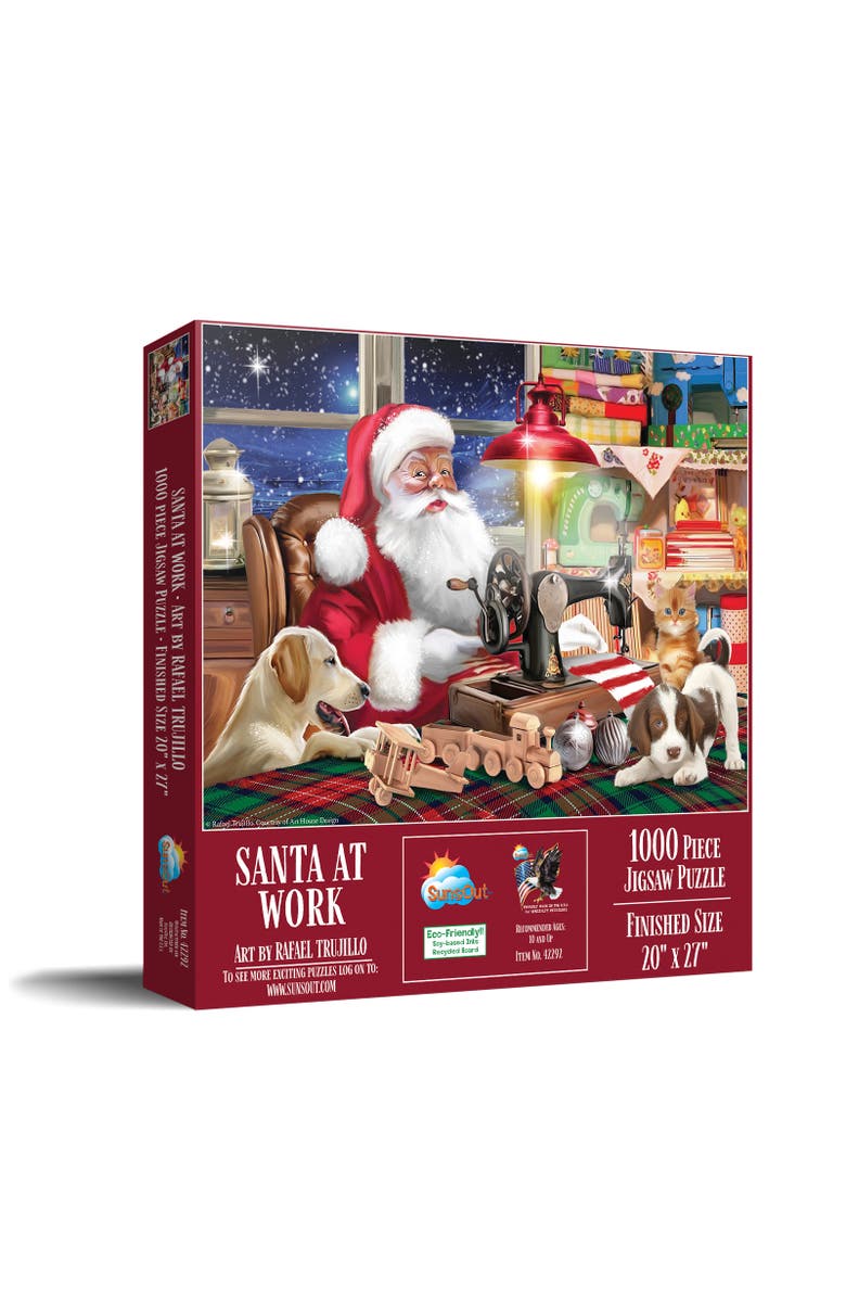 Sunsout Santa at Work 1000 piece Jigsaw Puzzle for Adults, Main, color, Multicolor