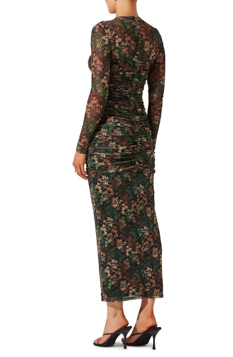 ASTR the Label Floral Ruched Long Sleeve Mesh Dress | Nordstrom ASTR the Label Floral Ruched Long Sleeve Mesh Dress | Nordstrom