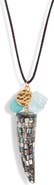 NEST Jewelry Abalone Tusk Cord Pendant Necklace