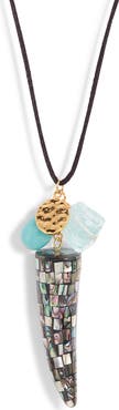 NEST Jewelry Abalone Tusk Cord Pendant Necklace