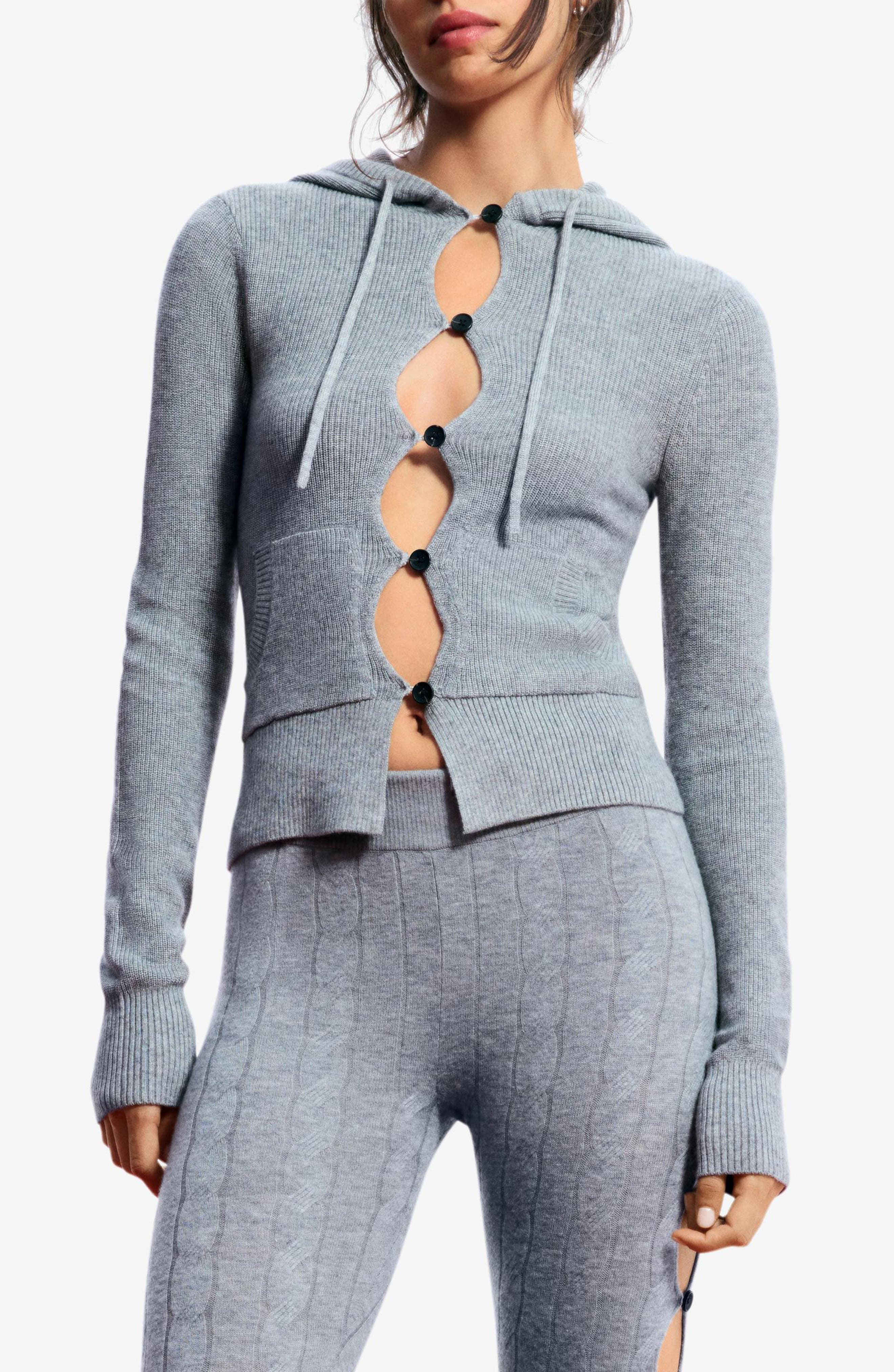 Desigual Hooded Cashmere Blend Cardigan