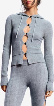 Desigual Hooded Cashmere Blend Cardigan