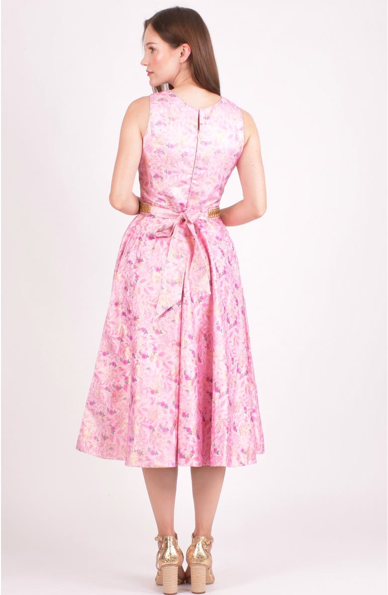 RAAS Laurel Jacquard Embroidered Midi Dress, Alternate, color, Pink