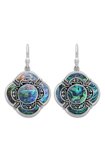 Samuel B. Sterling Silver Shell Drop Earrings In Blue/green