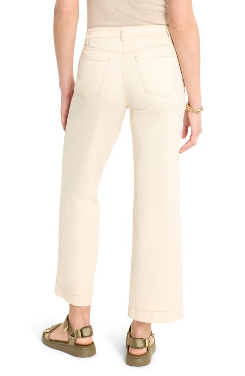 Nic + Zoe Horn Button Wide Leg Jeans In Cream In Brown