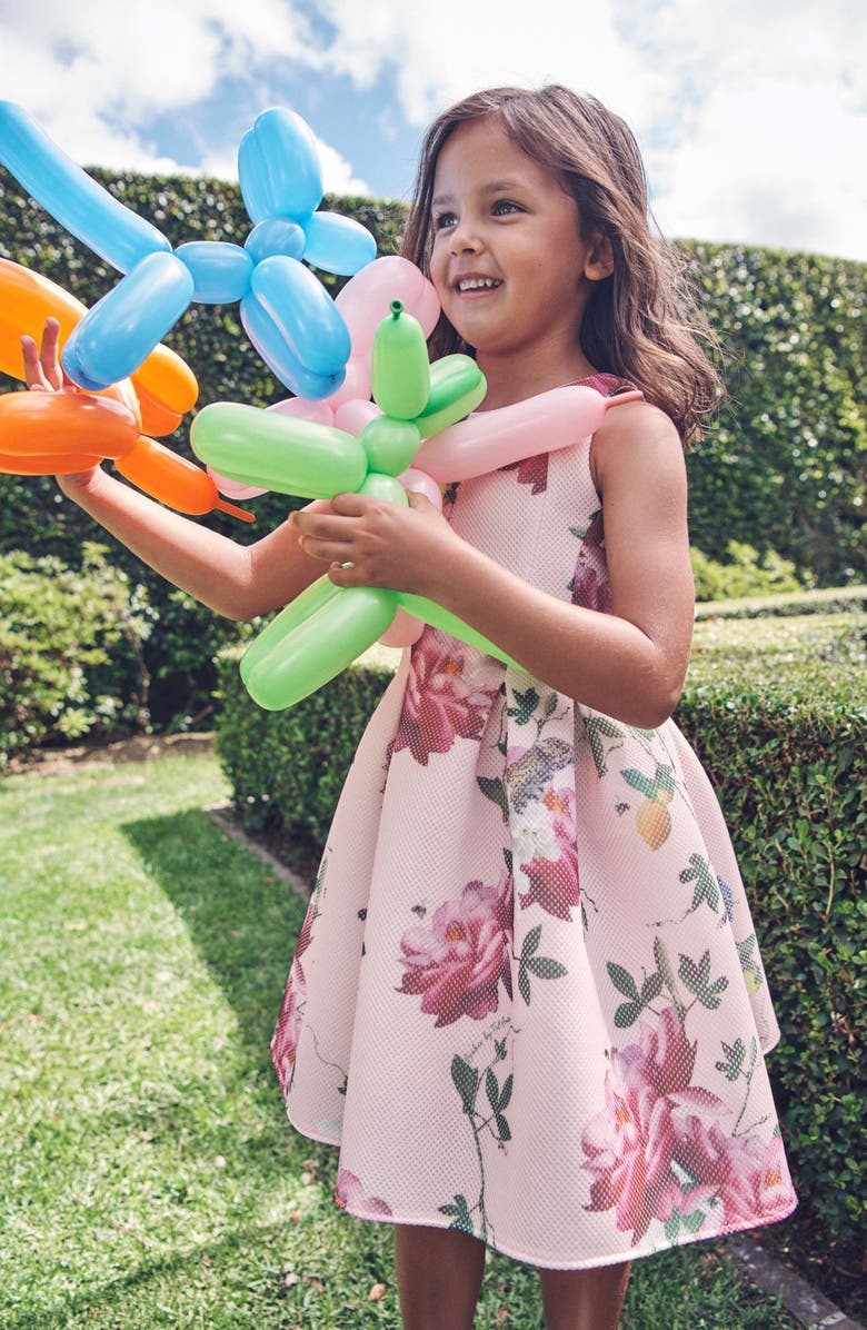 Baker by Ted Baker Kids' Airtex Floral Scuba Dress, Alternate, color, 