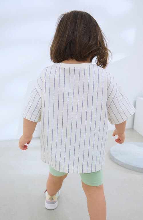 Next Kids' Stripe Embroidered Fruit Cotton Graphic T-shirt In White
