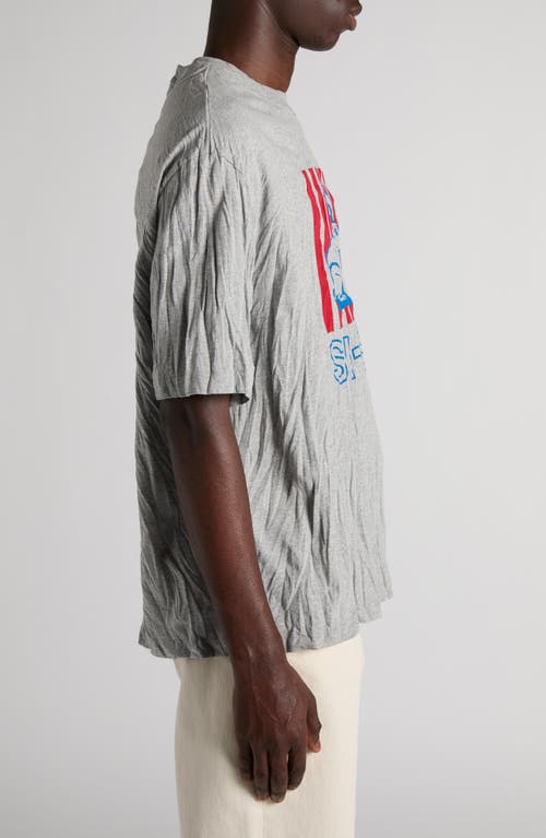Bottega Veneta Graphic Rabbit-print Crushed Cotton Jersey T-shirt In Gray