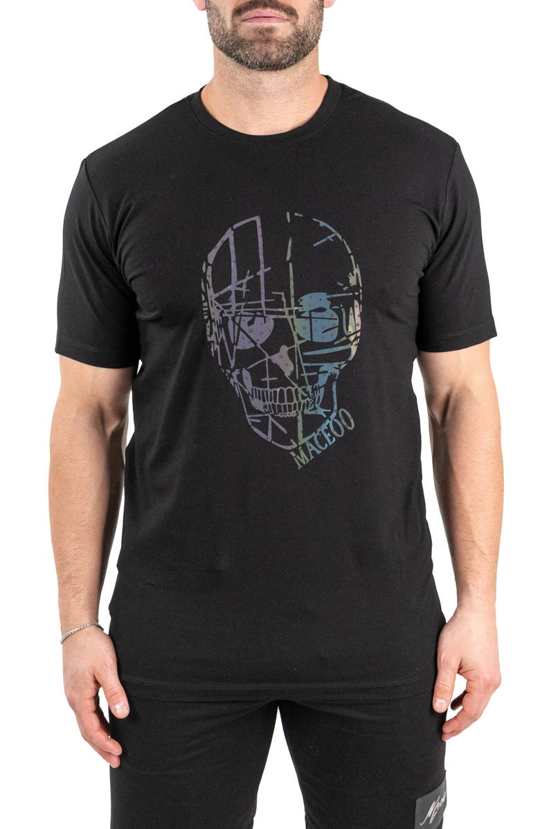 Maceoo Blueprint Skull Cotton Graphic T-Shirt, Main, color, 