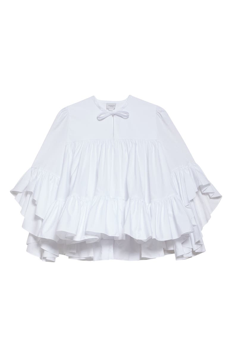Giambattista Valli Tiered Ruffle Cotton Top, Alternate, color, Optical White