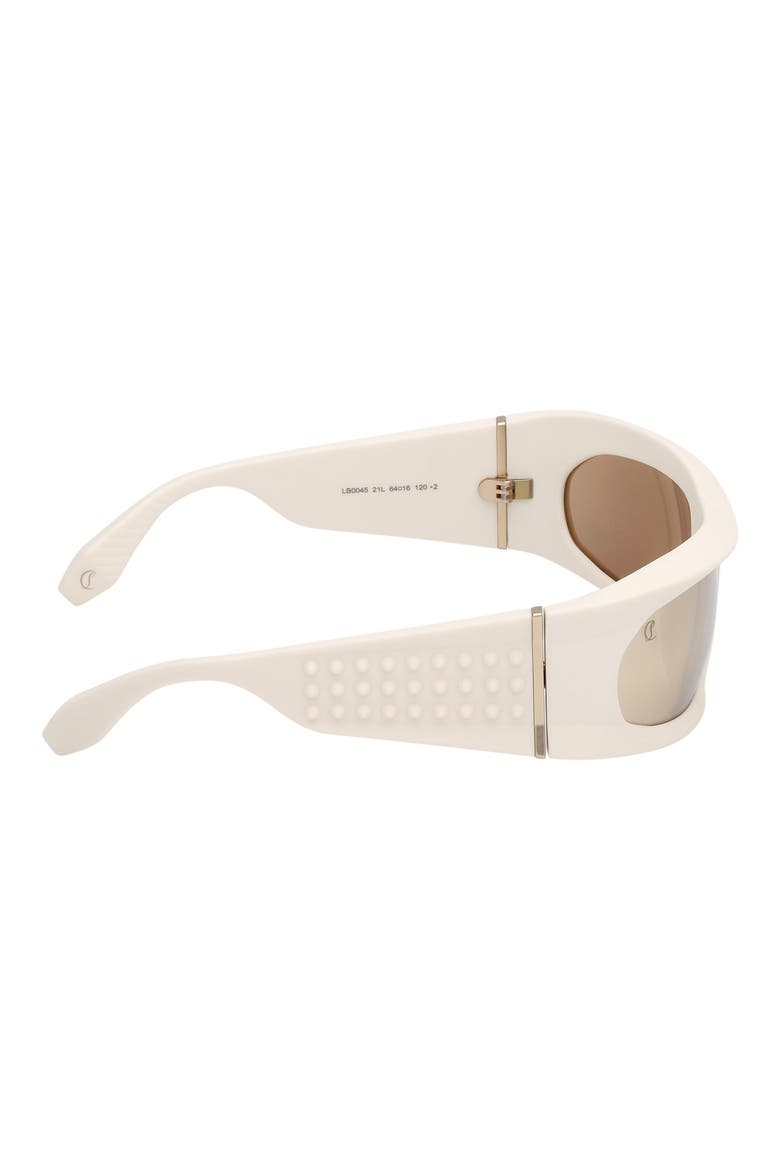 64mm Geometric Sunglasses, Alternate, color, WHITE / GOLD / ZEISS FLASH