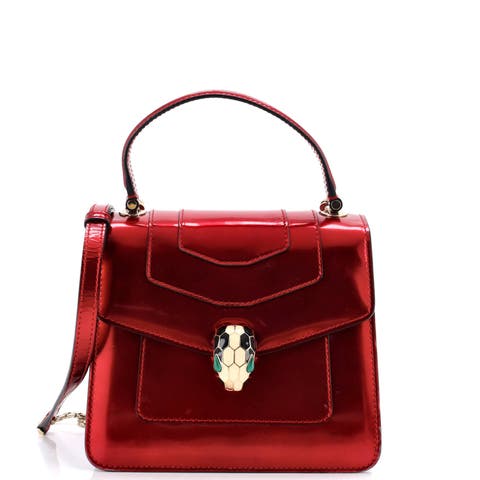 Serpenti Top Handle Bag Patent Small