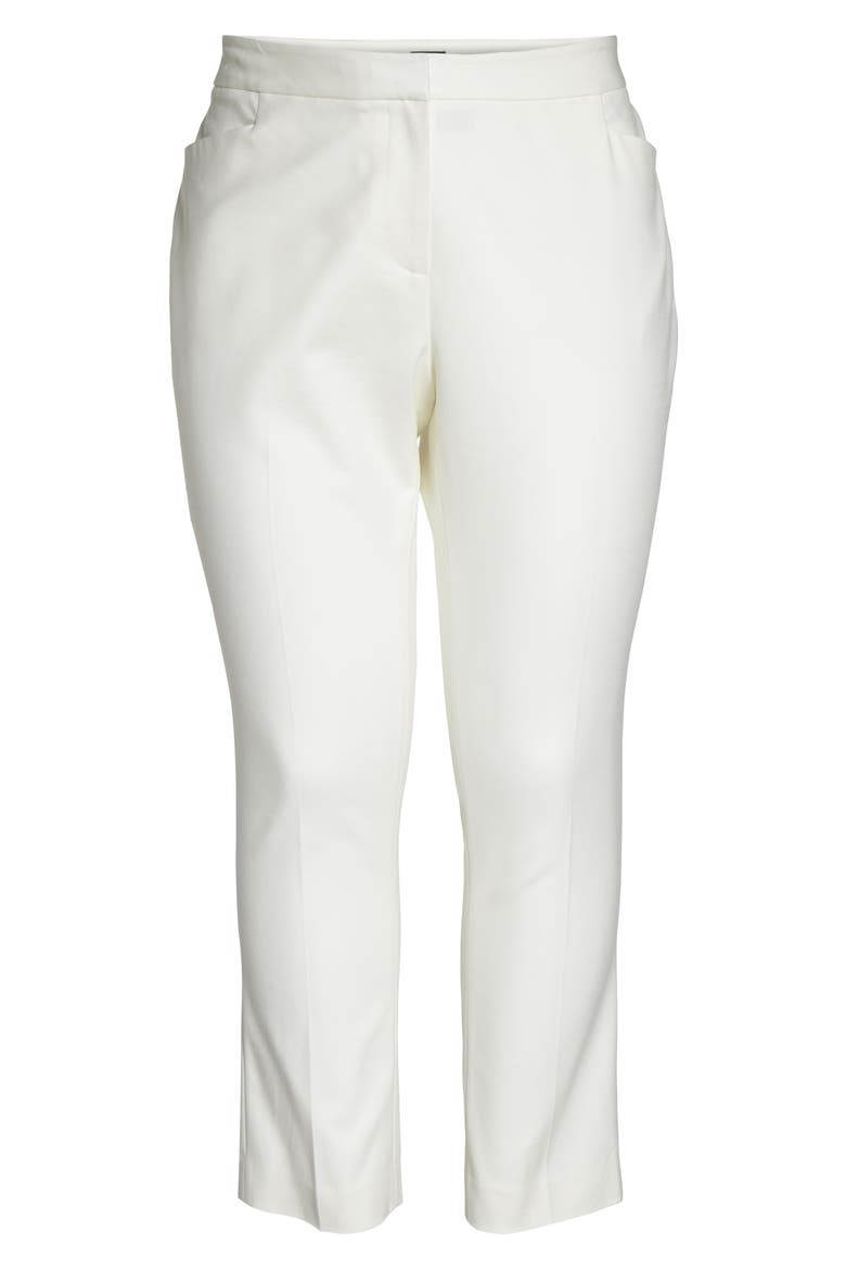 High Rise Stretch Cotton Blend Ankle Pants, Alternate, color, NEW IVORY