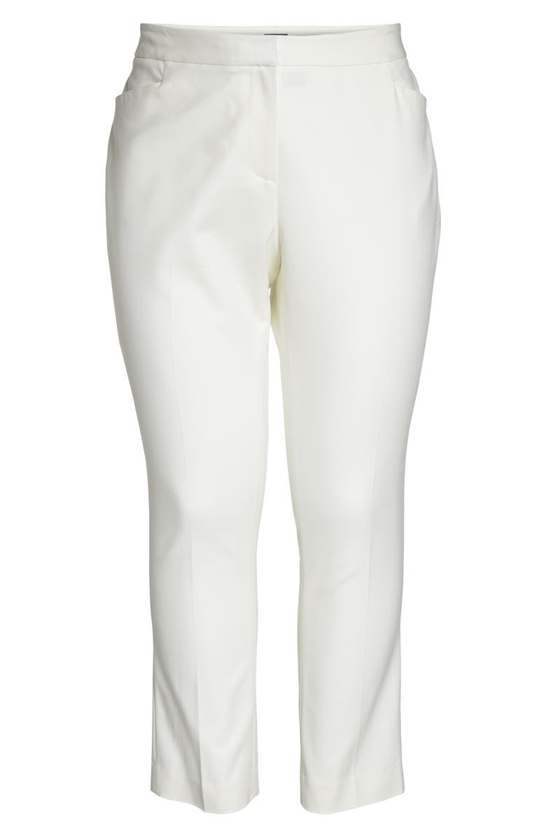 Vince Camuto High Rise Stretch Cotton Blend Ankle Pants, Alternate, color, New Ivory