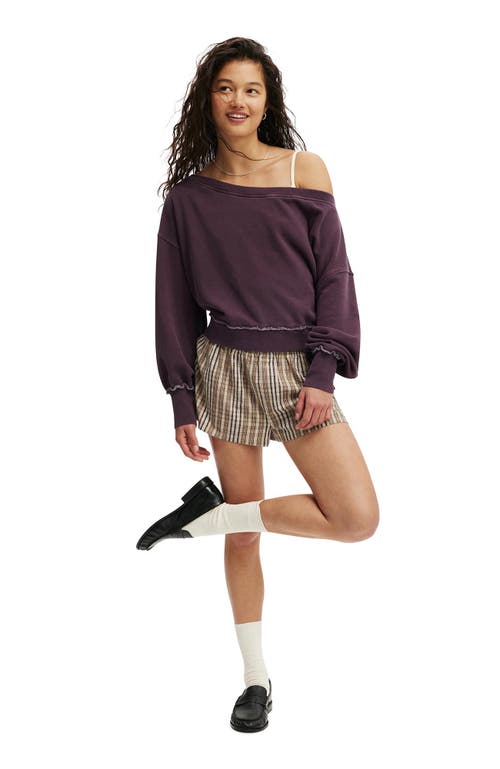 Cotton On Off Shoulder Sweatshirt In Purple