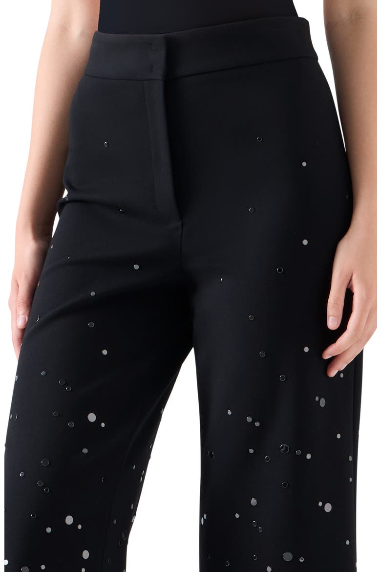 Chieko Embellished Crop Wide Leg Pants, Alternate, color, BLACK