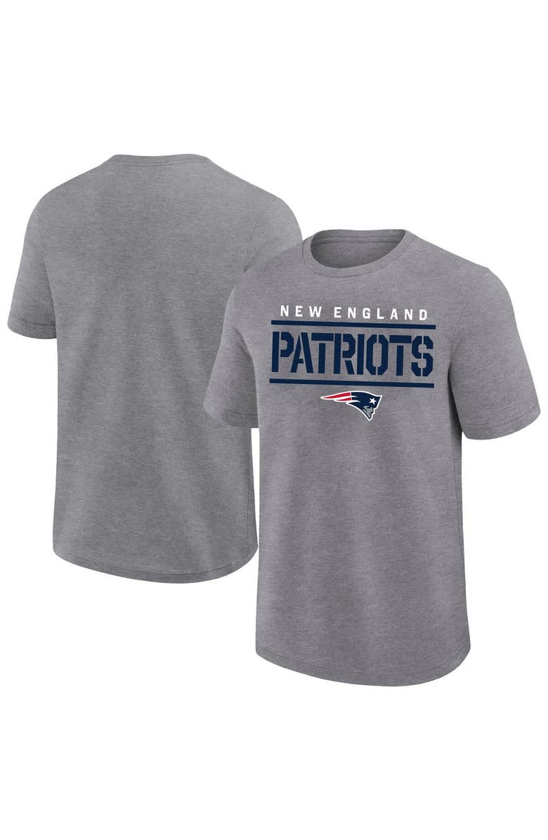 FANATICS Men's Fanatics Heather Gray New England Patriots Big & Tall Top Notch T-Shirt, Main, color, Heather Gray