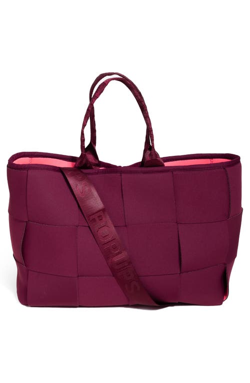 Pop Ups Brand Water Resistant Woven Neoprene Large Tote Bag In Purple