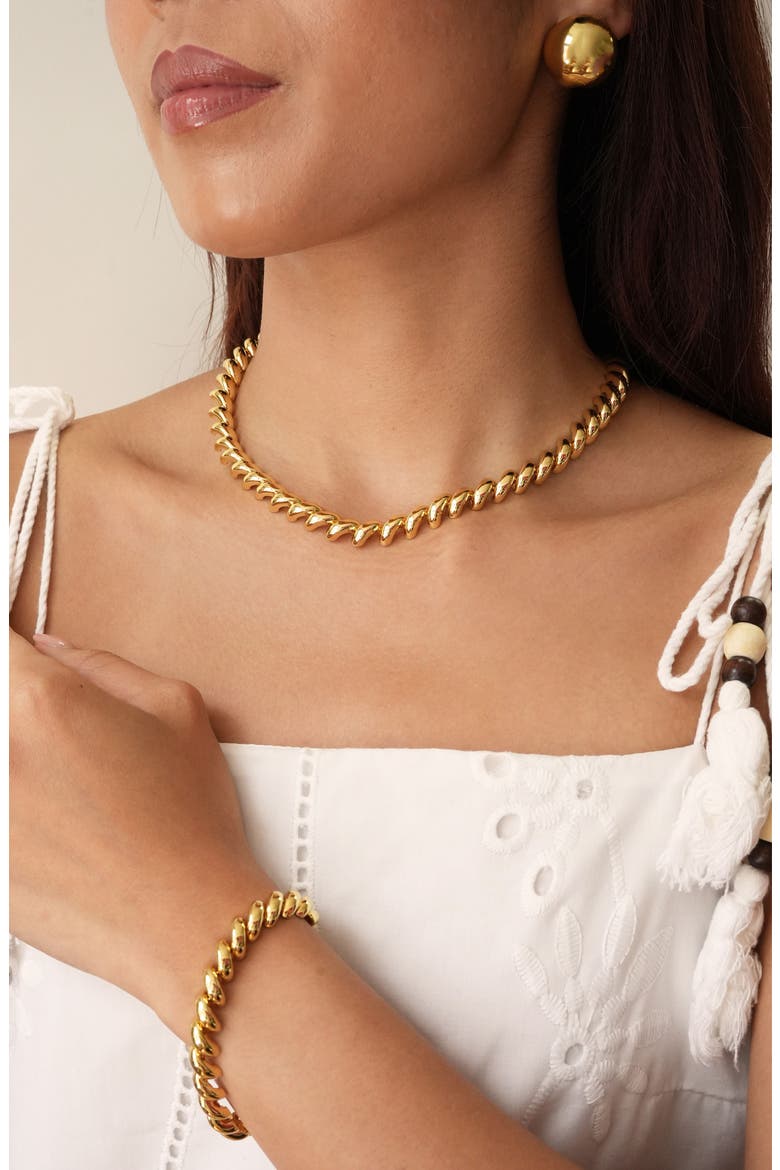 Mini San Marco Chain Necklace, Alternate, color, GOLD