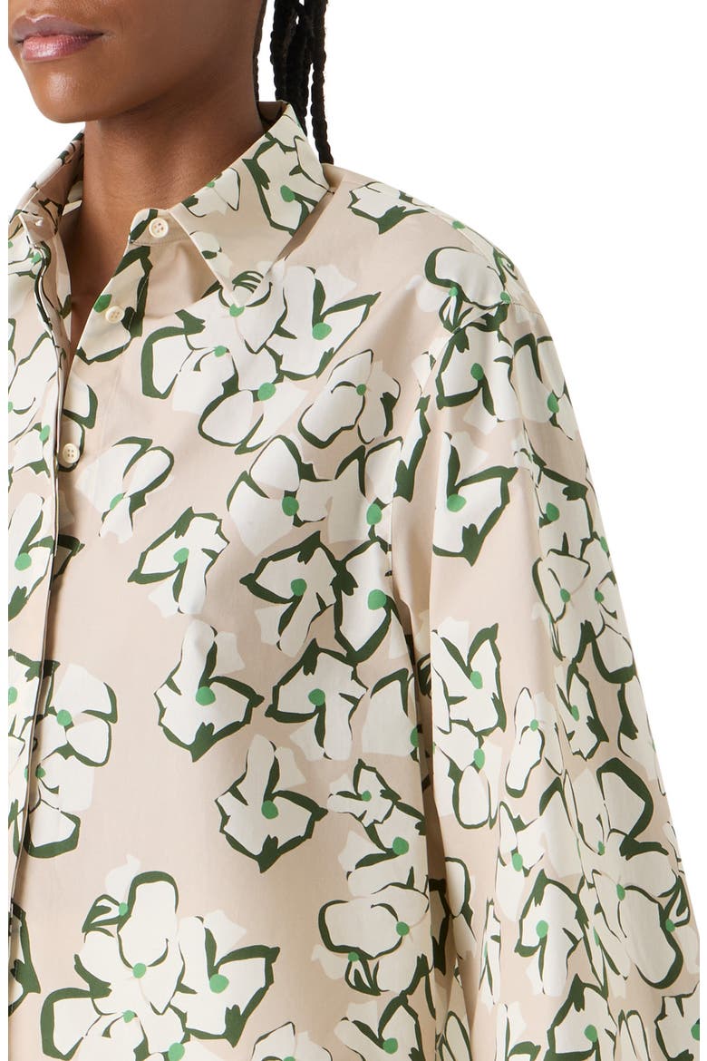 Papercut Flower Cotton Poplin Top, Alternate, color, BEIGE-CREAM-OLIVE