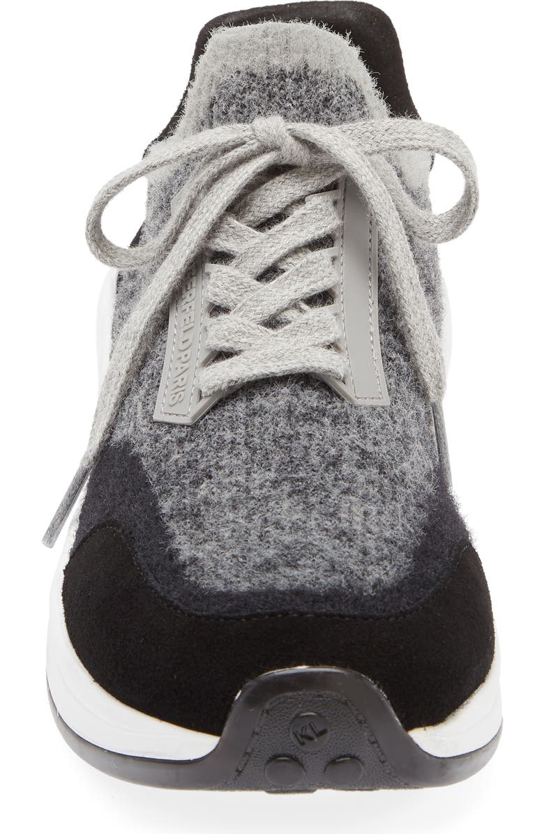KARL LAGERFELD PARIS Carsyn Knit Sneaker, Alternate, color, Grey/ Black