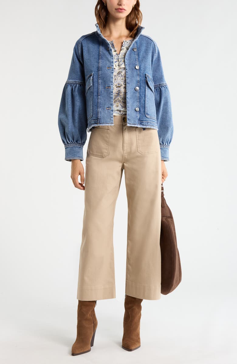 Treasure & Bond Blouse Sleeve Denim Jacket, Alternate, color, Medium Wash