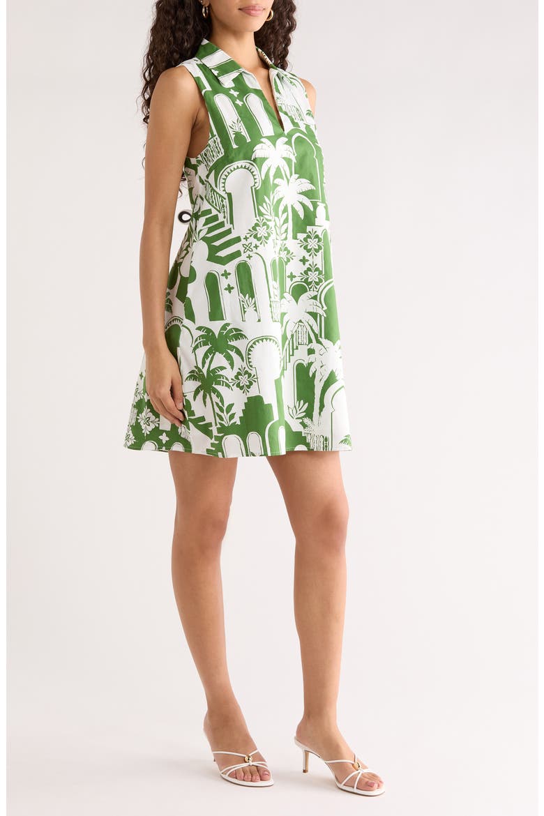 Arbor Tile Lexya Cotton Shift Dress, Alternate, color, WHITE-OLIVE