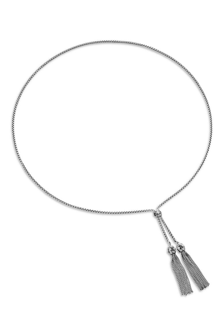 Renaissance Tassel Necklace with Diamonds in Silver, Alternate, color, DIAMOND