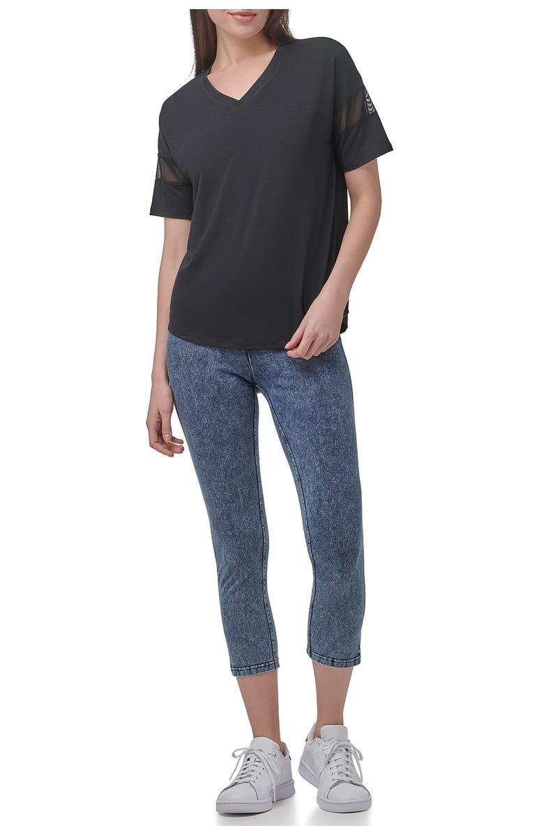 Marc New York Performance Mesh Detail Varsity Short Sleeve T-Shirt, Alternate, color, 