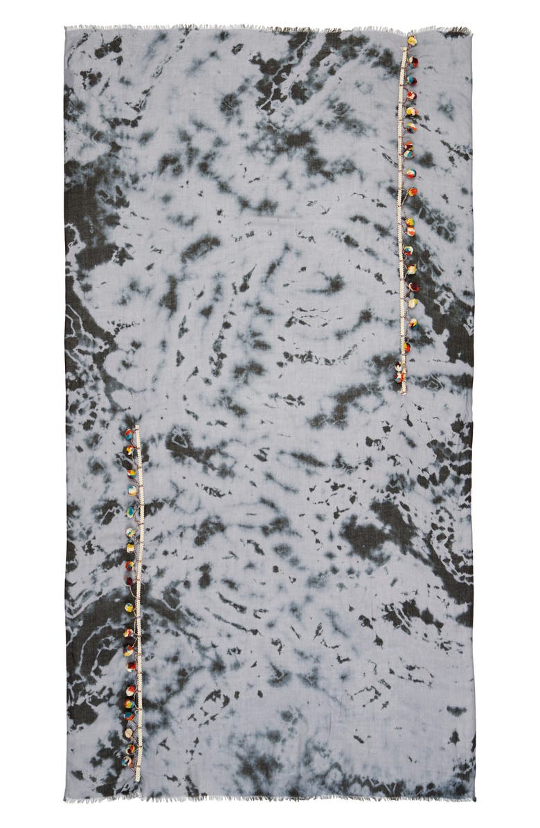 Lulla Collection by Bindya Pom Pom Trim Scarf, Alternate, color, 