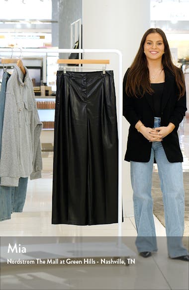 Open Edit Faux Leather Wide Leg Pants | Nordstrom