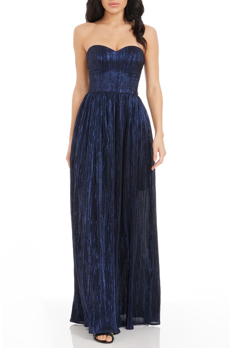 Audrina Strapless Gown, Main, color, MIDNIGHT BLUE