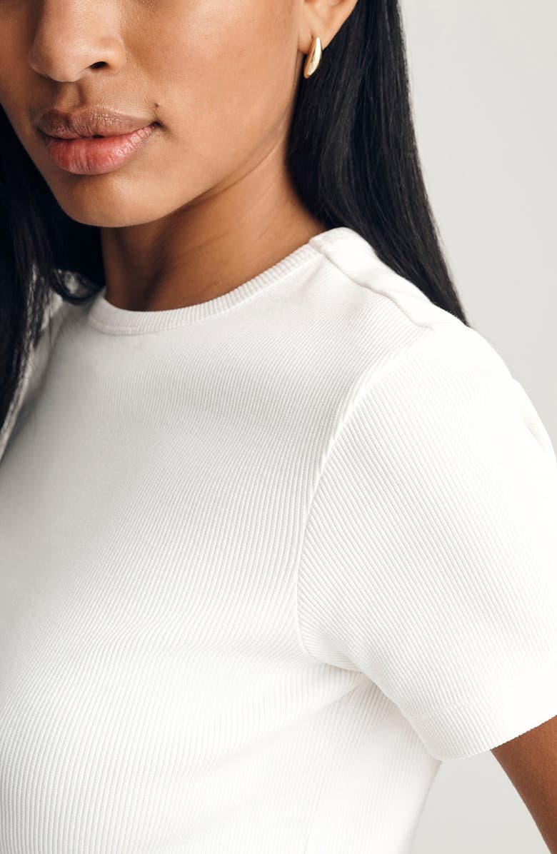 Mavi Jeans Stretch Cotton Rib T-Shirt, Alternate, color, White