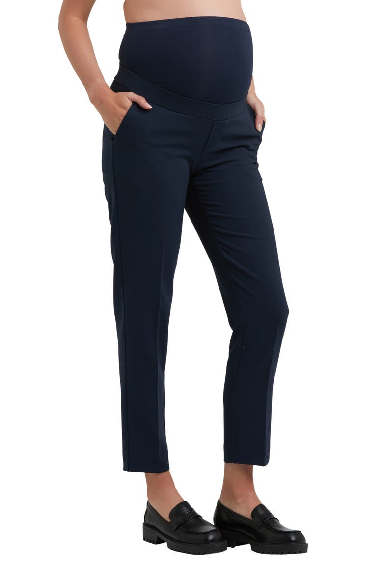 Alexa Classic Cropped Maternity Work Pant, Alternate, color, NAVY