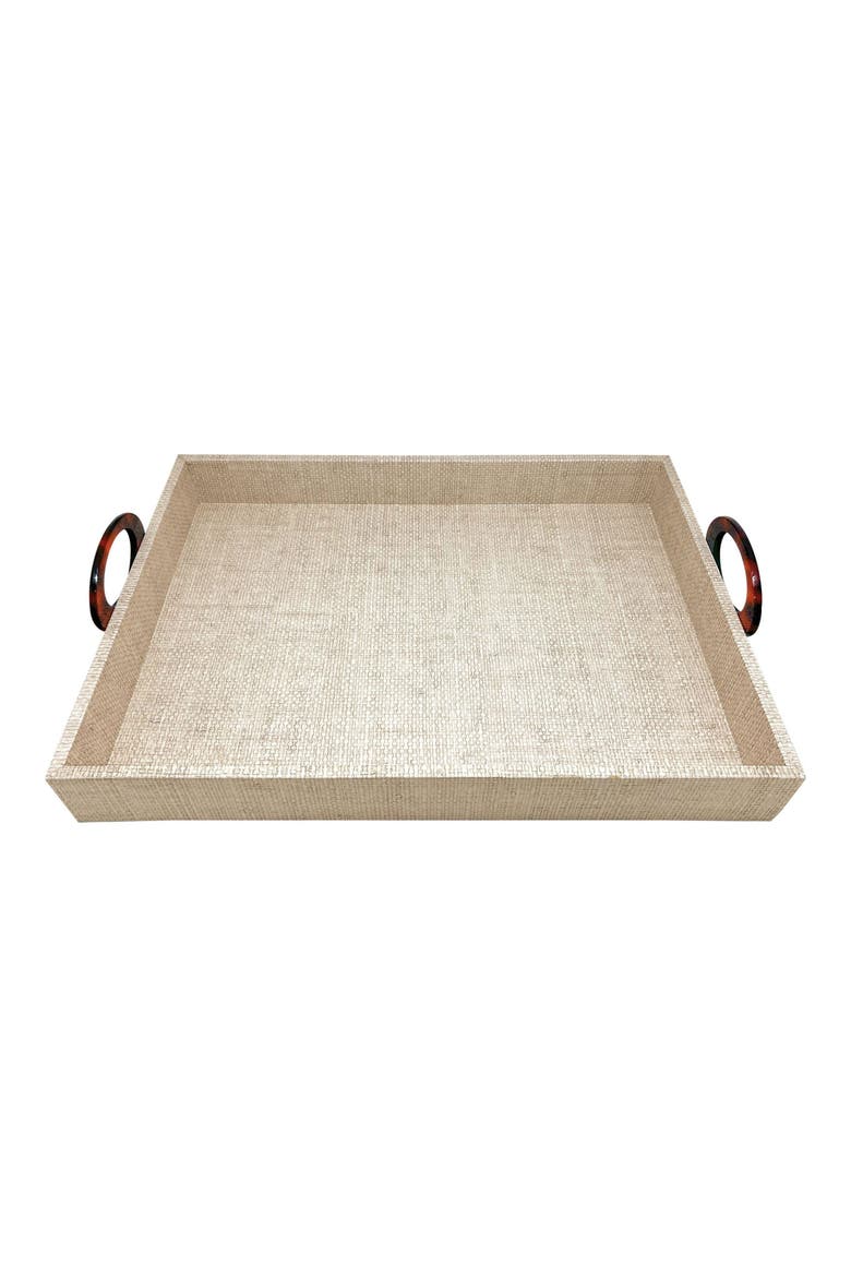 Coconut Grove Faux Grasscloth Tray, Main, color, BEIGE