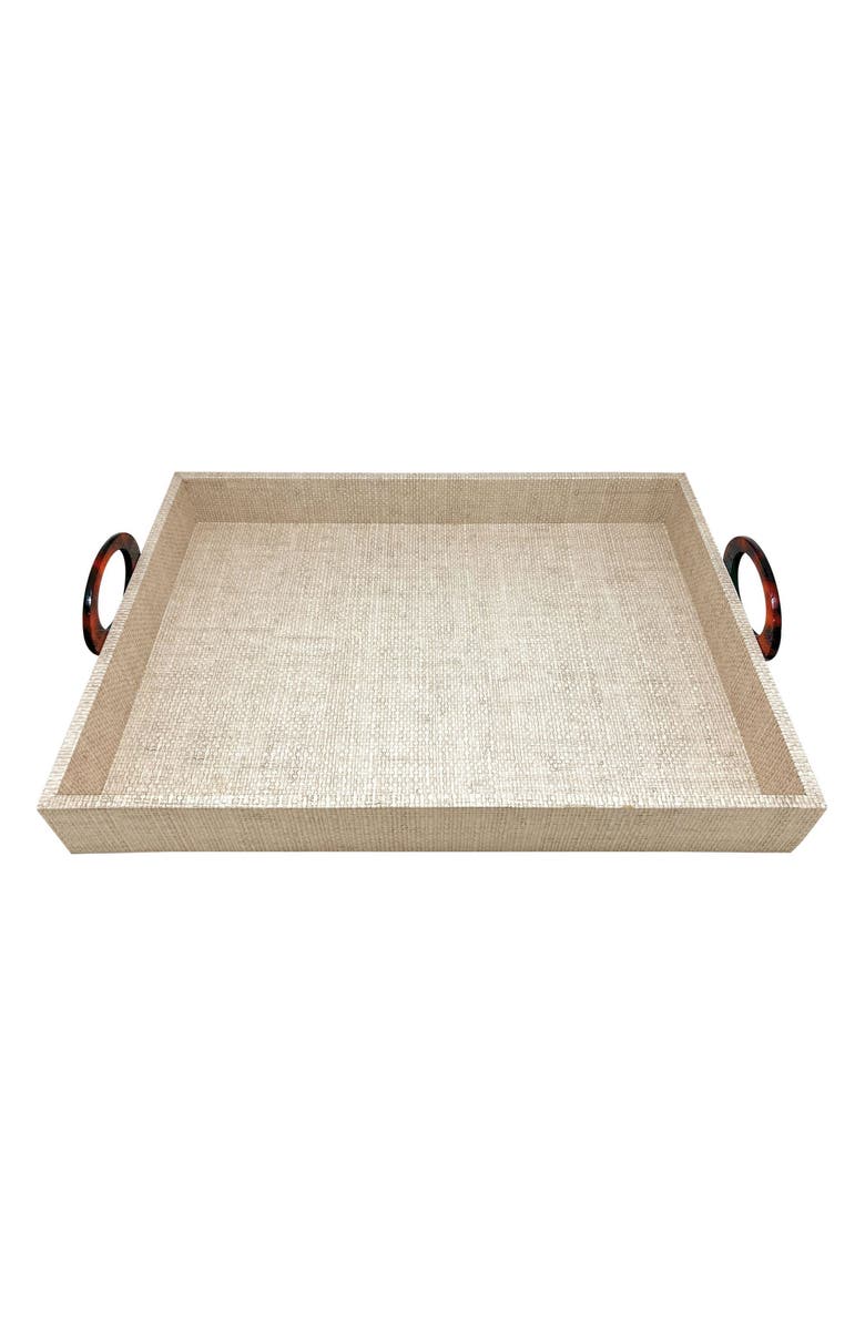 Mariposa Coconut Grove Faux Grasscloth Tray, Main, color, Beige