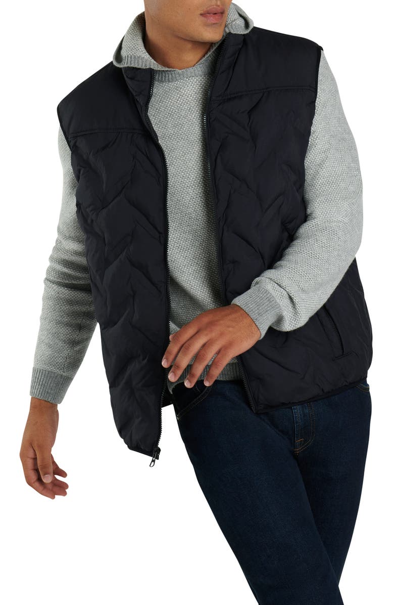 Bugatchi Chevron Quilted Puffer Vest, Alternate, color,