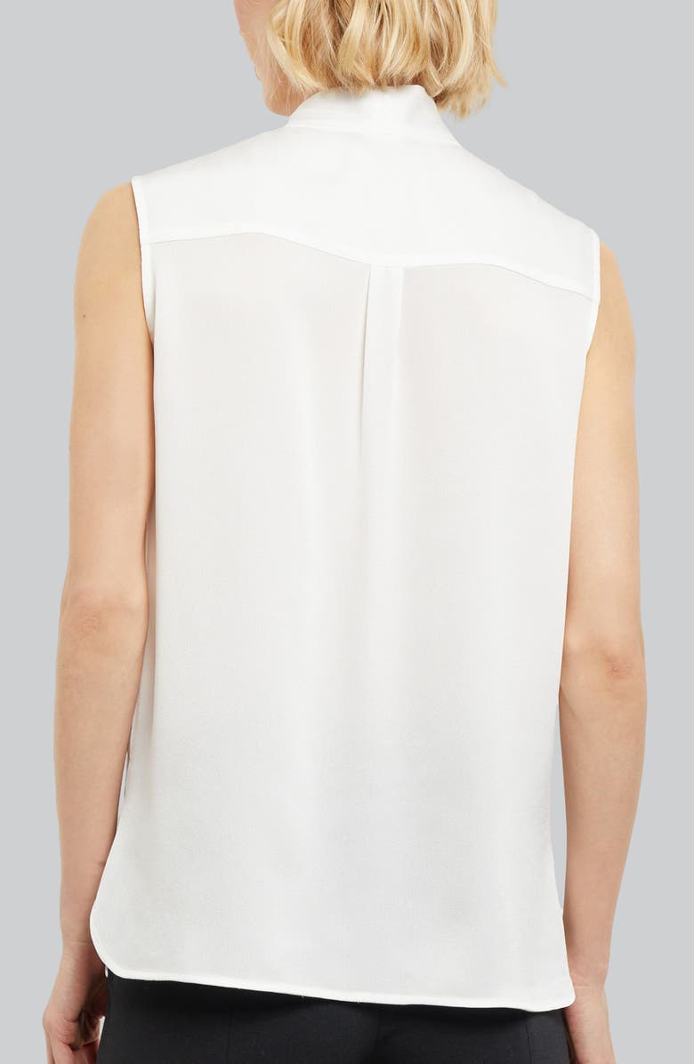Misook Tie Neck Sleeveless Blouse, Alternate, color, White