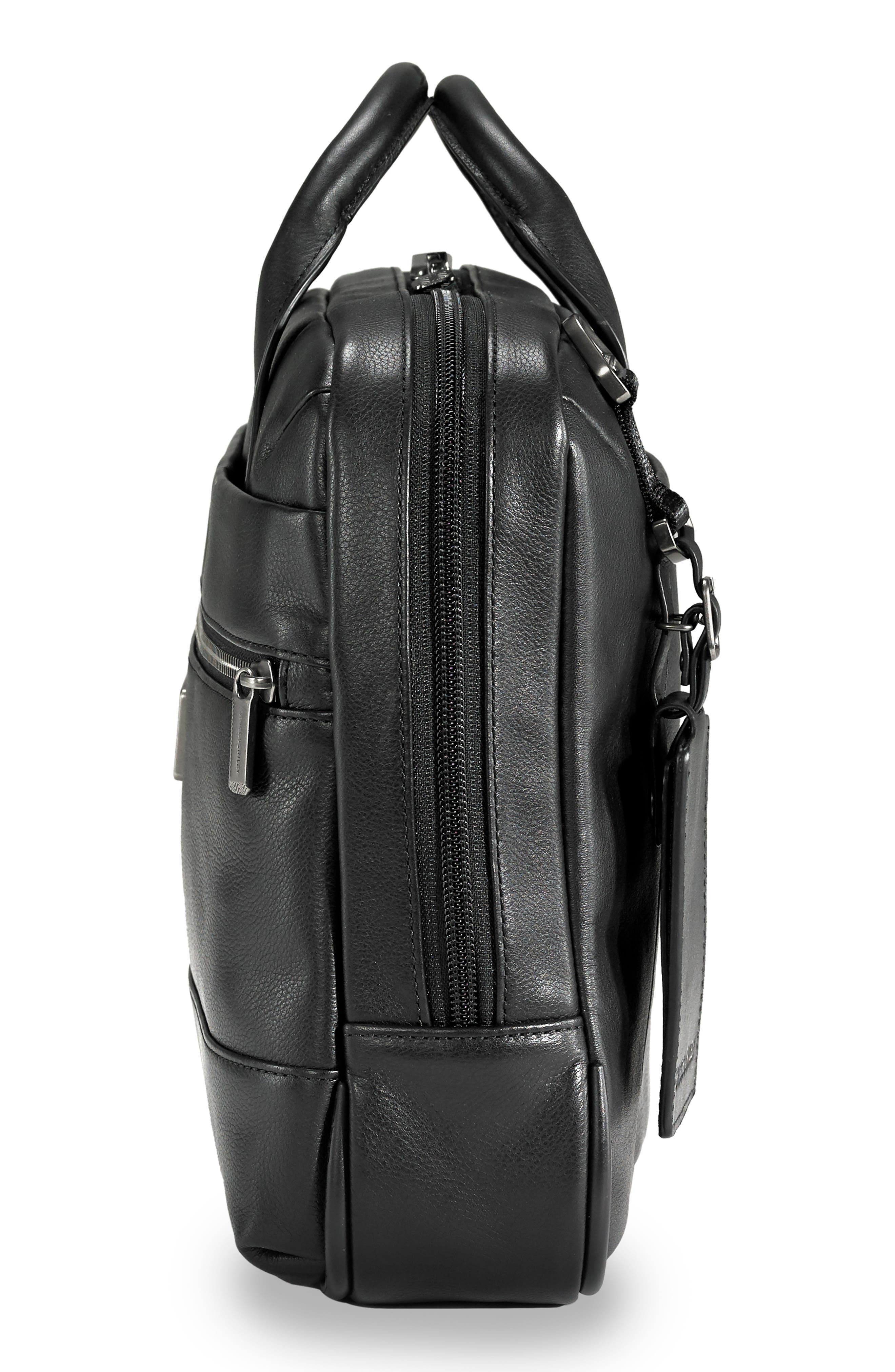 Briggs & Riley @work Slim Leather Laptop Briefcase, Alternate, color, 