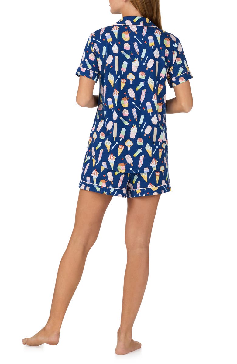 Kate Spade New York print short pajamas, Alternate, color, Navy Print