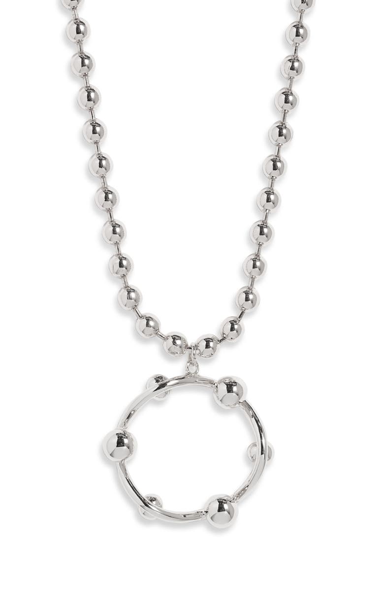 Open Edit Long Ball Chain Necklace, Main, color, Silver