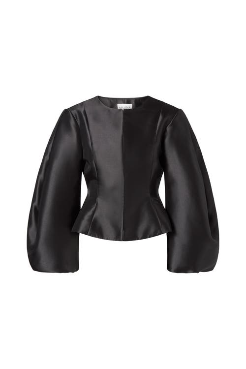 Malina Vendela Balloon Sleeve Blouse In Black