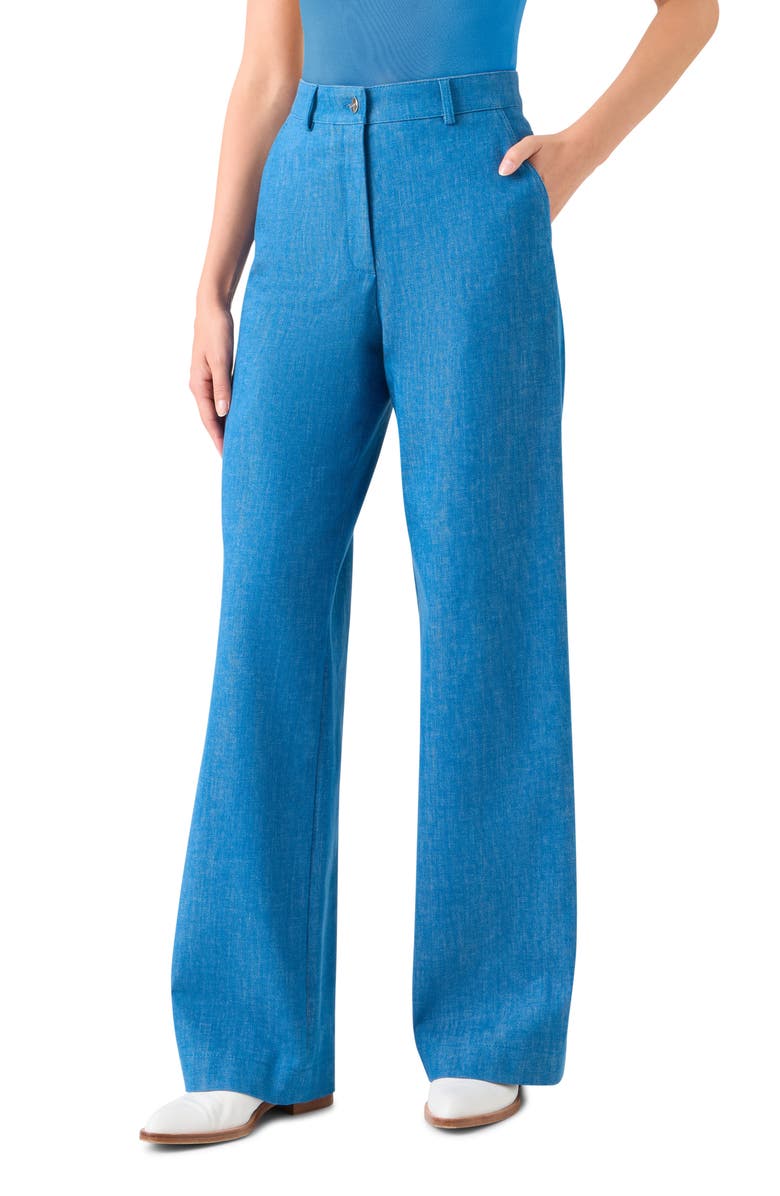 Akris Finnian High Waist Wide Leg Jeans, Alternate, color, Twilight