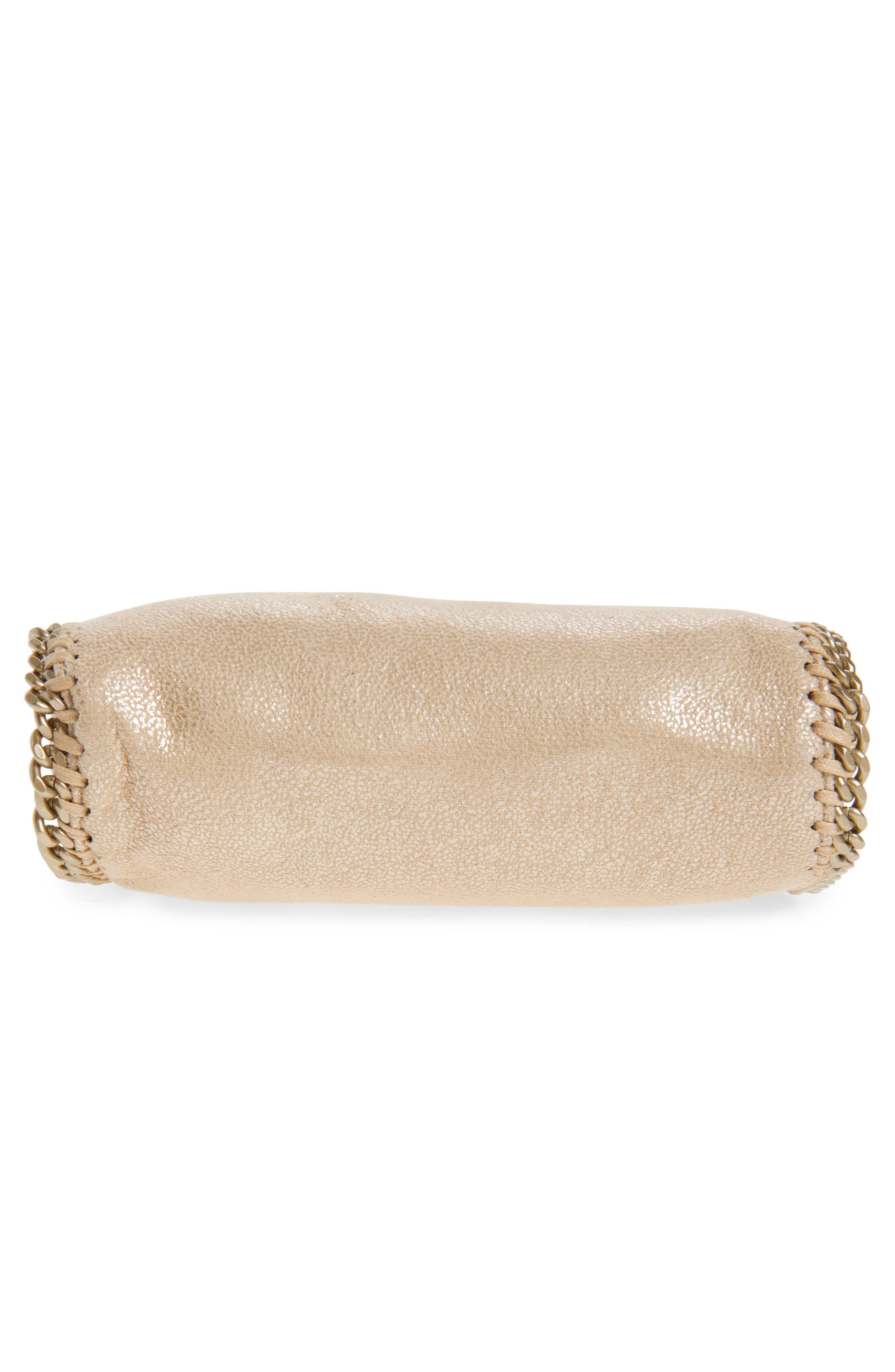 Stella McCartney Mini Falabella Metallic Faux Leather Crossbody Bag, Alternate, color, Gold